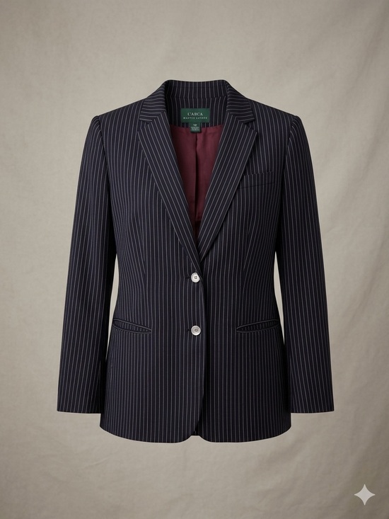 Lauren Ralph Lauren Jackets & Blazers - Vintage Ralph Lauren 100% Silk Navy Pinstripe Blazer Jacket 14W EUC